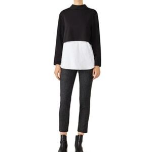 Drew Layered Shirt Black White TJ11971 NWT‎ XS